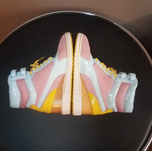 Puma Mihara Yasuhiro Wedge Sneaker sz 9.5 Womens Used Pink/Blue - Picture 7 of 9